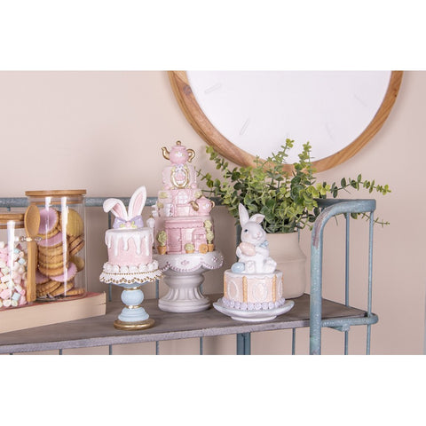 Clayre & Eef Statuina decorativa Torta rosa D13xH27 cm