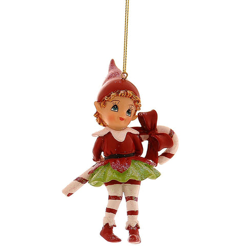 Elfe de Noël Vetur avec canne à sucre H11 cm 2 variantes (1 unité)