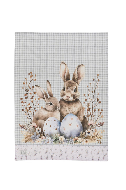 Nuvole di Stoffa Canovaccio di pasqua in cotone con coniglio "Rabit PePen" 50×70 cm 2 varianti(1 unità)