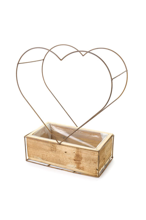 Lot de 2 cœurs en tissu Nuages ​​avec boîte « Forêt enchantée » H38/41 cm