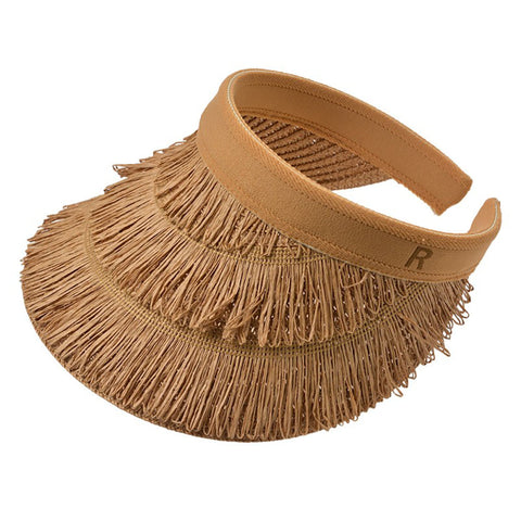 CLAYRE & EEF Cappello con visiera parasole con frange in papierstro onesize