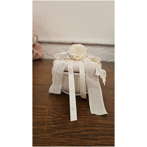 Fiori di Lena Candela in vasetto di ceramica con fiore Dalia D11xH10 cm 5 varianti(1 unità) - Angelica Home Stabia