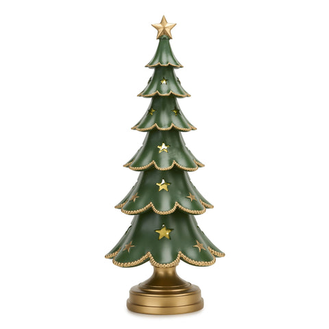Fade Statuina Albero di Natale in resina verde con luci led 22xH55 cm