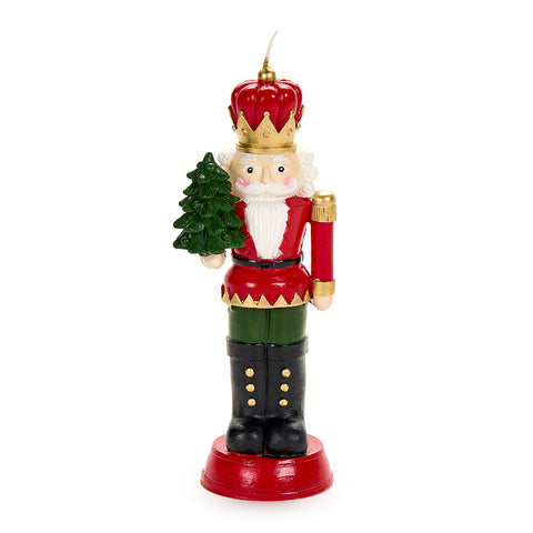 Cloth Clouds Nutcracker Candle "Christmas Carol" 7.5x6xH19 cm 2 variants (1pc)