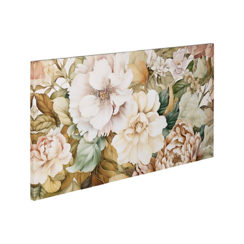 Eurolamp Set 2 Quadri rettangolari su tela Fiori bianchi/rosa/verdi 40x80 cm