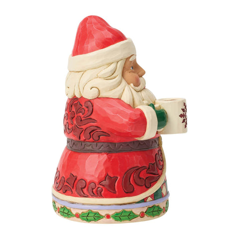 Enesco Statuina Babbo Natale con cioccolata calda 11.5x10xH16.5 cm