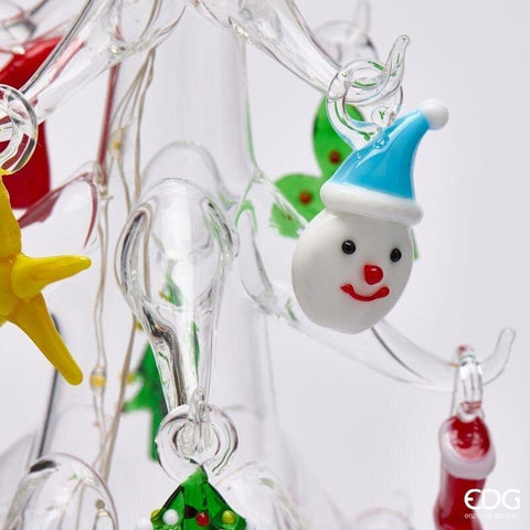 EDG Albero di natale in vetro con LED e movimento D9 H36 cm