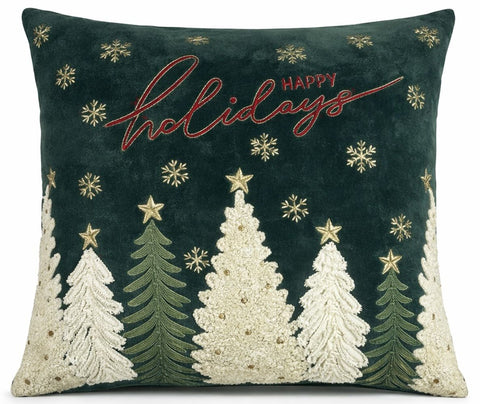 Clodette Cuscino di natale in velluto con ricamo "Chalet" 47x47 cm 2 varianti(1 unità)