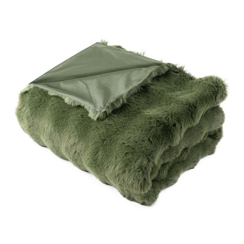 Plaid en fausse fourrure verte Blanc Mariclò 730 g/m² 140 x 170 cm