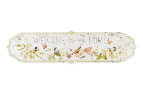 Nuvole di Stoffa Targhetta in metallo anticato da parete "Welcome Home Sweet Bear" L42xH11 cm
