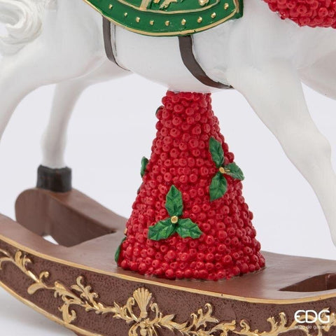 EDG Cavallo a dondolo con decori poliresina 32,5x9xH30,5 cm