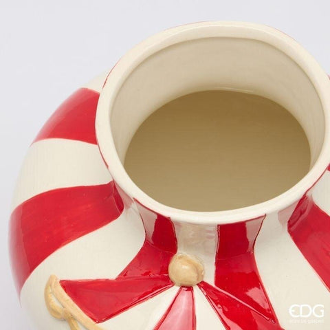 EDG Enzo de Gasperi Vaso di natale carosello ceramica D21xH26 cm