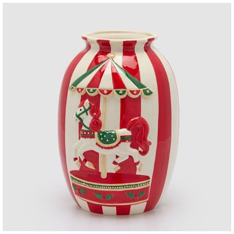 EDG Vaso di natale carosello ceramica D24xH33 cm