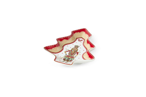 Nuvole di stoffa Set 2 piatti albero di natale ceramica 19x27 cm