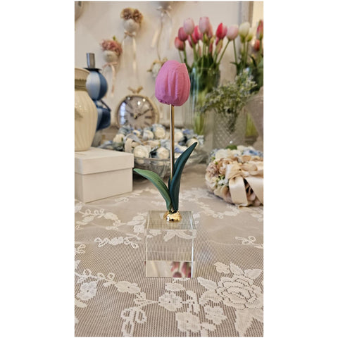 Chiaraela Pianta Tulipano Decorativa su cubo "Giardino" 5x5xH18 cm 12 varianti(1 unità)