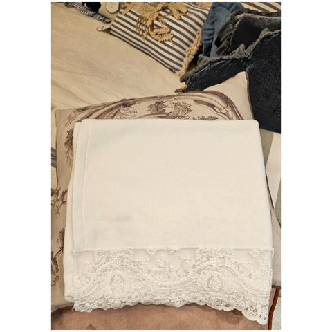 Chez Moi Couverture en chaude viscose pour bébé avec dentelle corinthienne 60x100 cm