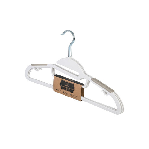 Estia Home Lot de 3 cintres antidérapants à encoches en plastique blanc 41,5x0,6xH22 cm