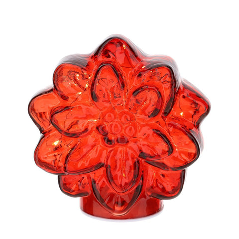 FIORE VETRO ROSSO X'MAS 14X9,5XH14CM