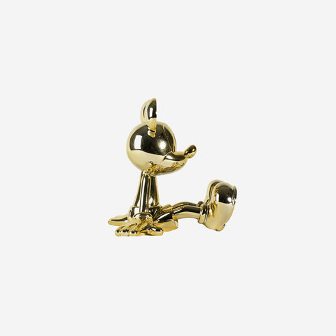 LEBLON DELIENNE Statuina Topolino seduto piccolo oro cromato 13.5xH12 cm