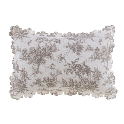 Lot de 2 Housses de Coussin en Coton Blanc Mariclò "Toile de Jouy" 50x80 cm