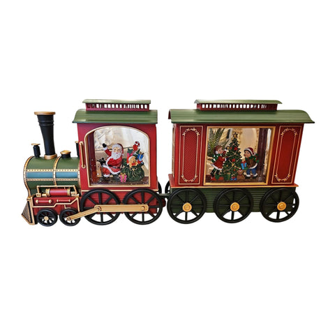 Train de Noël Nacchi's Art avec lumières LED et musique, 49 x 7 x 20 cm