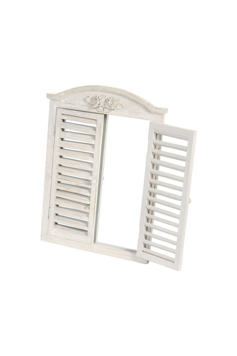 Cloth Clouds Window with Pickled Wood Wall Mirror 48x5xH65.5 cm