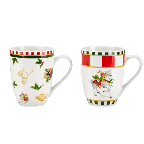 Fade Set 2 Christmas Porcelain Mugs "Circus" 350 ml