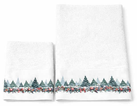 Clodette Set 2 asciugamani di Natale in spugna di cotone "Cortina" 3 varianti(2 unità)