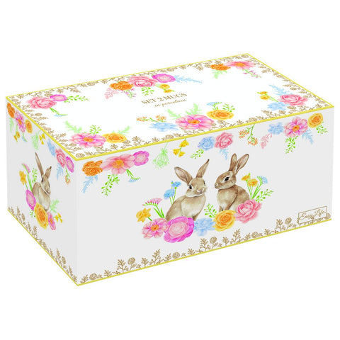 Easy Life Set 2 tazze mug pasquali in porcellana con coniglio "Tres Jolie" 320 ml