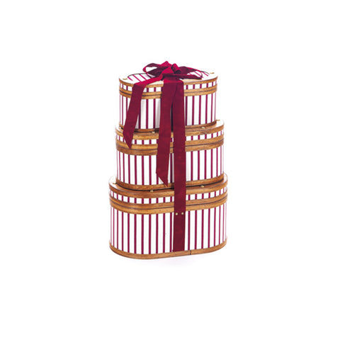 Bruco Set 3 pezzi Cappelliere di natale ovali in legno bianco/rosso