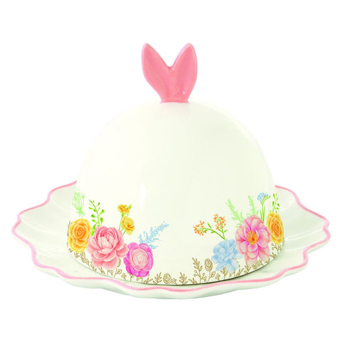 Easy Life Portaburro di pasqua in porcellana con fiori "Tres Jolie" D16 cm