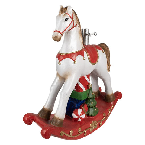 Clayre &amp; Eef Socle de sapin de Noël Cheval à bascule "Kerstmis" 61x21x63 cm