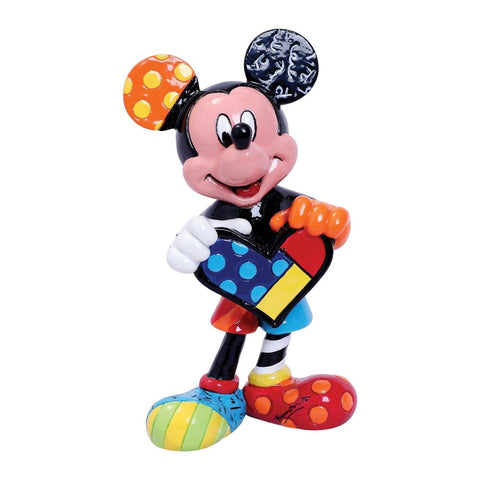 Enesco Disney Britto Statuina Topolino Mickey Mouse in resina con cuore 7.5x4.5xH9 cm