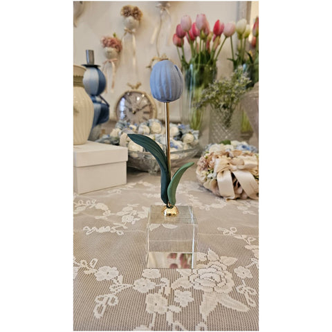 Chiaraela Pianta Tulipano Decorativa su cubo "Giardino" 5x5xH18 cm 12 varianti(1 unità)
