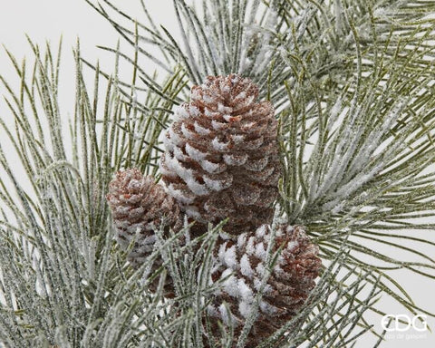 EDG Snow-covered pine branch with pine cones artificial Christmas decoration H76 cm