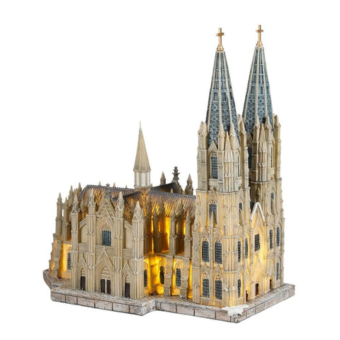 Cathédrale Illuminée de Luville "Kolner dom Autour du monde" 27x17xH28,5 cm