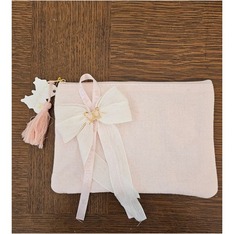 Fiori di Lena Pochette artigianale con applicazione farfalla 20x15 cm 4 varianti(1 unità) - Angelica Home Stabia