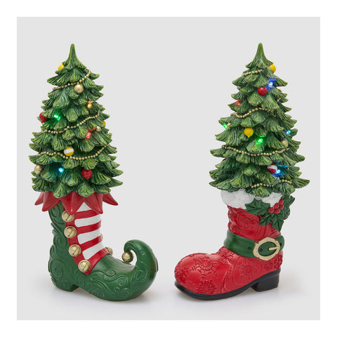 EDG Decoro con LED albero su stivale 21x15xH39 cm 2varianti (1 unità)