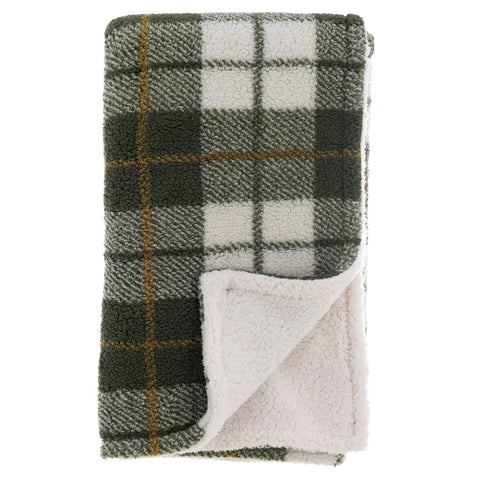 Blanc Mariclò Plaid natalizio sherpa con stampa verde 140x170 cm