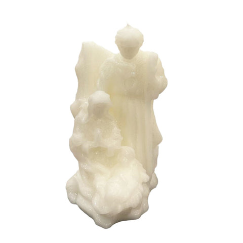 Cereria Parma Birth candle in handcrafted white wax H20.5xD10.5cm