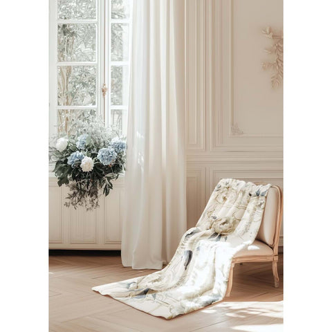 Blanc Mariclò Plaid sherpa invernale "Peonies" 160x220 cm