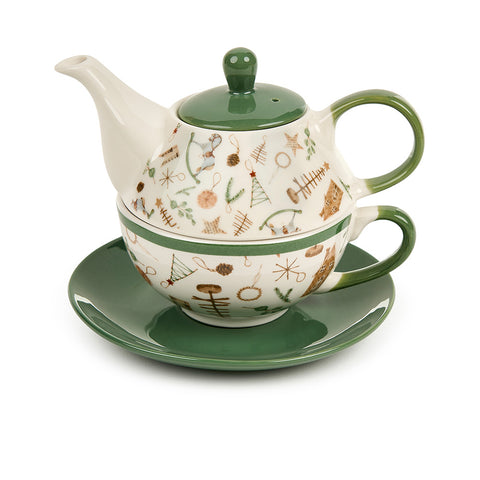 Théière de Noël Nuvole di Stoffa avec tasse en porcelaine "Ricordi" 320 ML