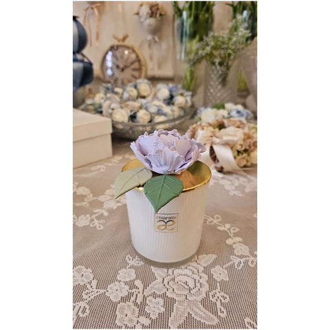 Chiaraela Candela grande Peonia "Giardino" D8.5xH14 cm 8 varianti(1 unità)