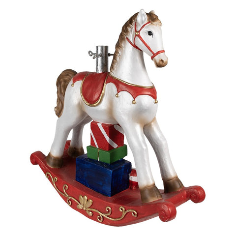 Clayre &amp; Eef Socle de sapin de Noël Cheval à bascule "Kerstmis" 61x21x63 cm