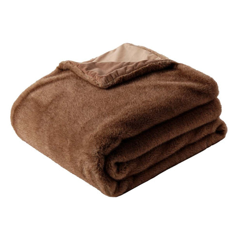 Plaid en fausse fourrure marron Blanc Mariclò 810 g/m² 140 x 170 cm