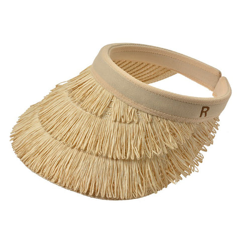 CLAYRE & EEF Cappello con visiera parasole con frange in papierstro onesize