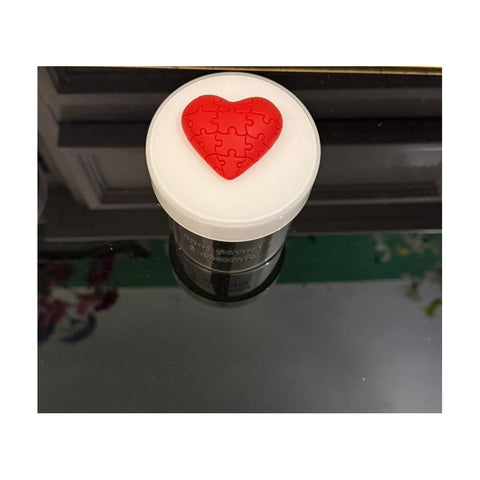 Chiaraela Cilindro medio con dedica e Cuore puzzle rosso D7xH10 cm
