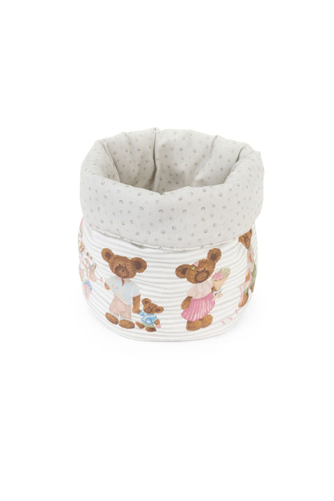 Nuvole di Stoffa Cestino pane in cotone con orsetti "Sweet Bear" 23x20 cm - Angelica Home Stabia