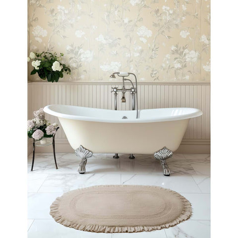 Blanc Mariclò Tappeto bagno in cotone tortora con gala "Bagno Chiaro" 50x80 cm - Angelica Home Stabia