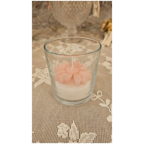 Cereria Parma Bicchiere con Candela Margherita D7.5xH8 cm 3 varianti(1 unità)